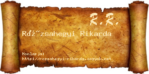 Rózsahegyi Rikarda névjegykártya